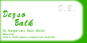 dezso balk business card