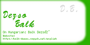 dezso balk business card